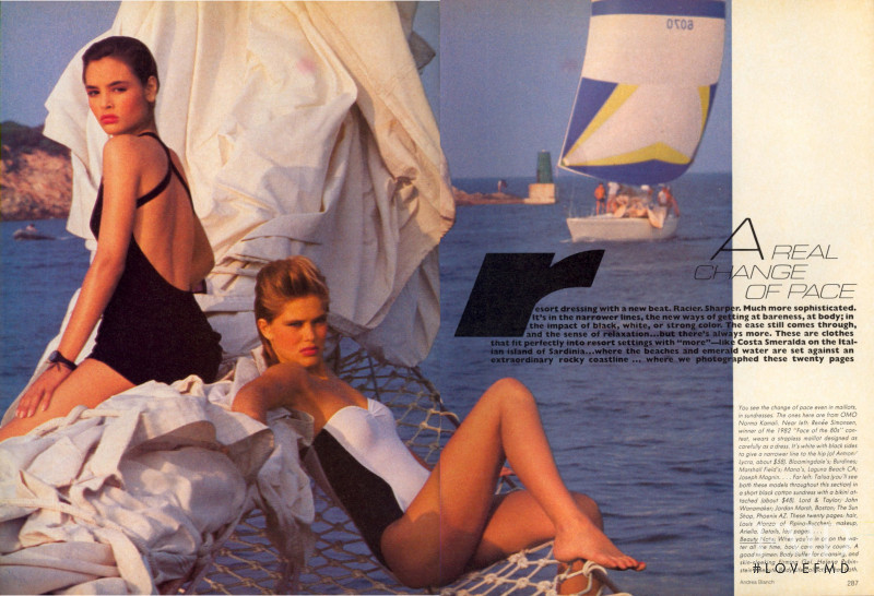 Renee Simonsen featured in A Real Change of Pace - the News for Resort, December 1982