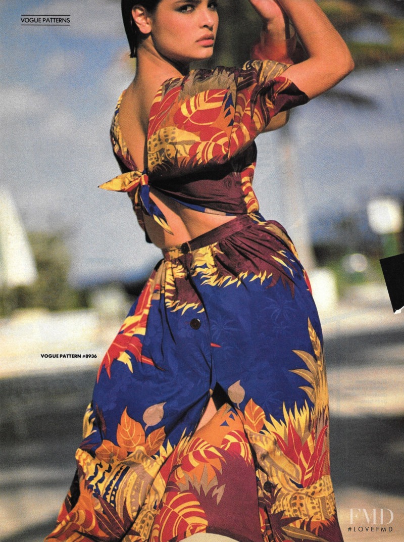 Talisa Soto featured in Vogue Patterns: Summer Finds, June 1984