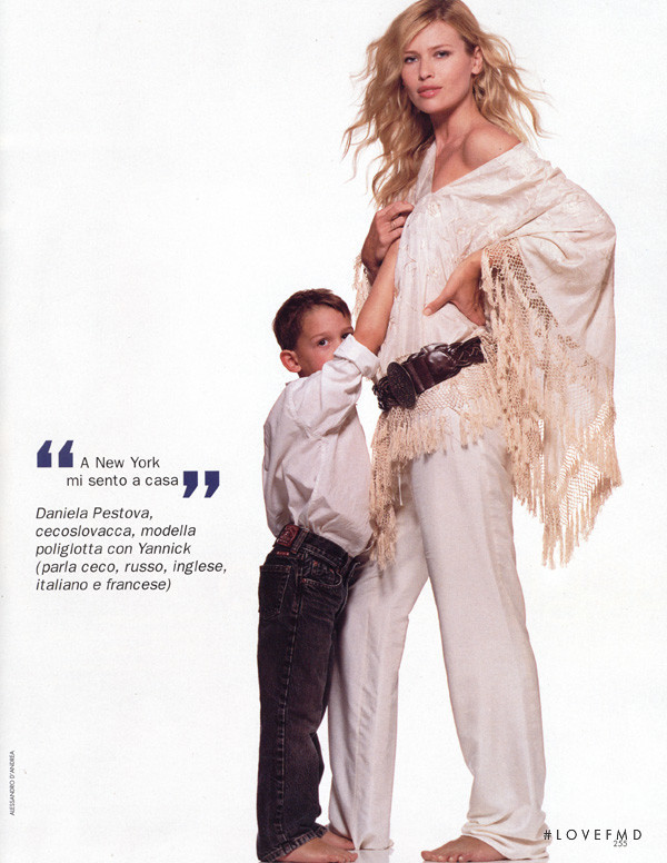 Daniela Pestova featured in New York Amore Mio, February 2002