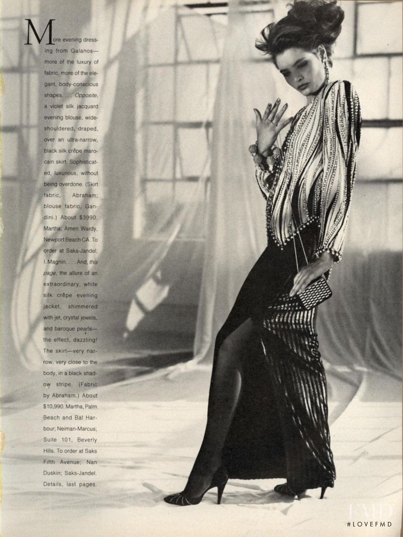 Talisa Soto featured in Galanos by Night, November 1983