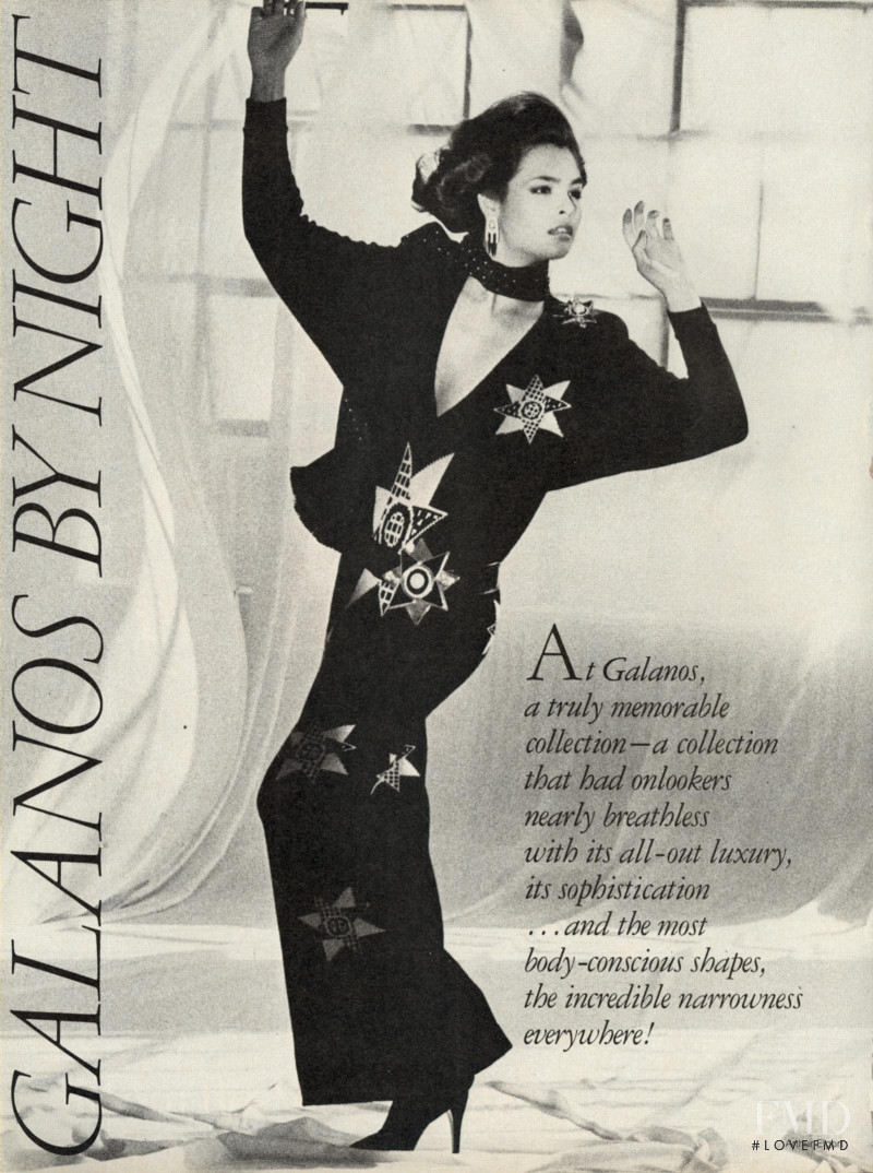 Talisa Soto featured in Galanos by Night, November 1983