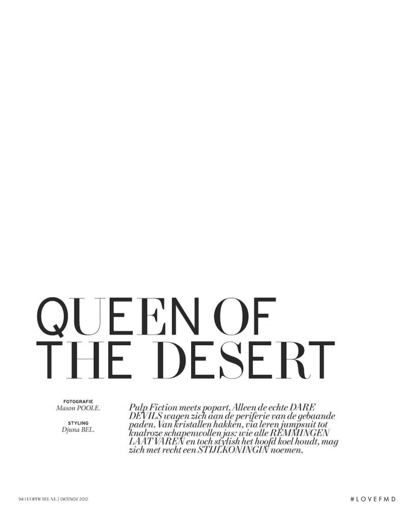 Queen of the desert, October 2012