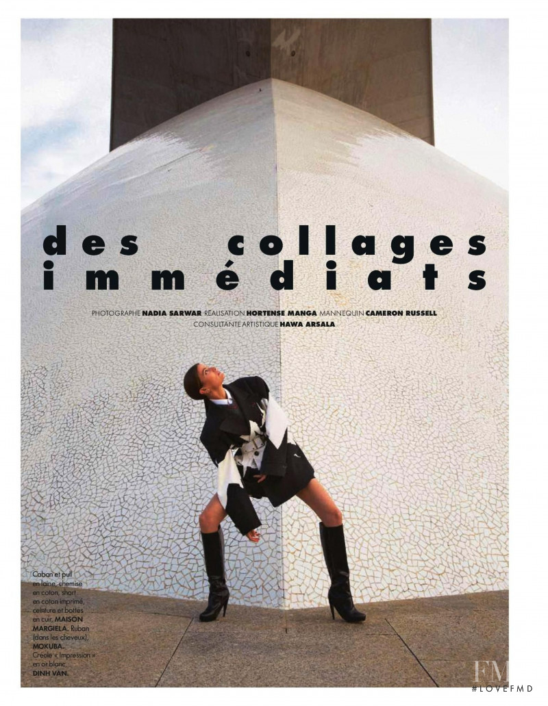 Cameron Russell featured in Des Collages Immediates, February 2020