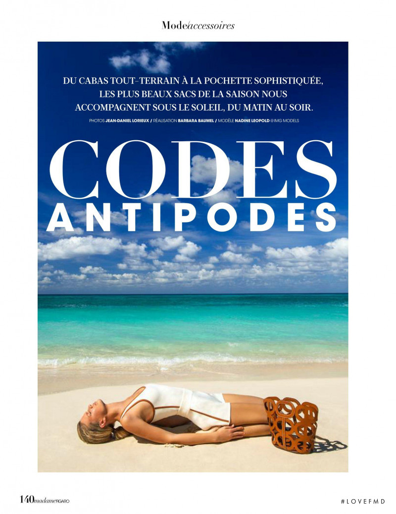 Nadine Leopold featured in Codes Antipodes, March 2020