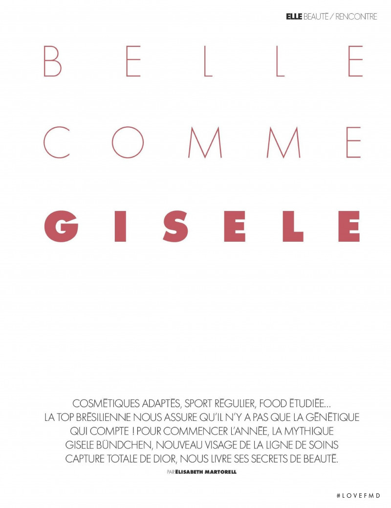 Belle Comme Gisele, January 2020