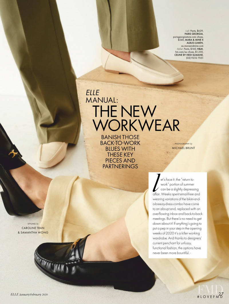 Holly Magson featured in Elle Manual: The New Workwear, January 2020