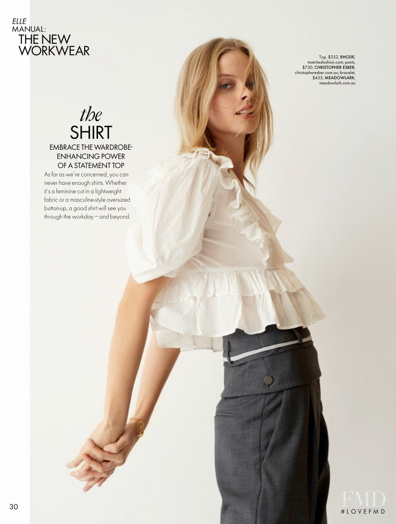 Holly Magson featured in Elle Manual: The New Workwear, January 2020