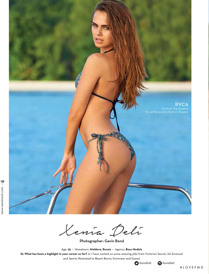 Xenia Deli featured in SA Swimsuit, December 2014