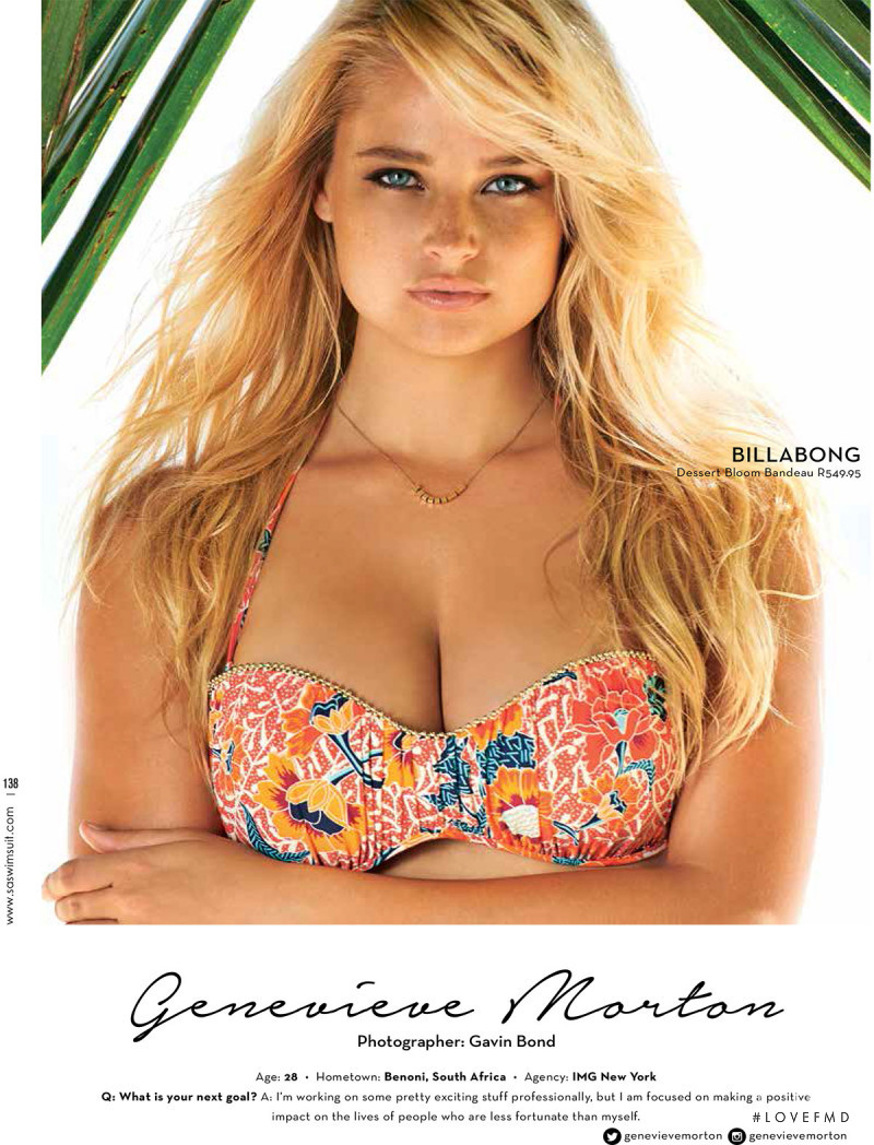 Genevieve Morton featured in SA Swimsuit, December 2014
