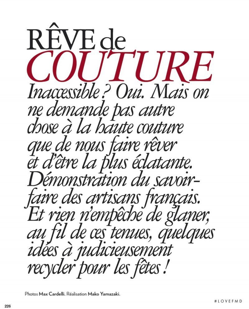 Reve De Couture, December 2012