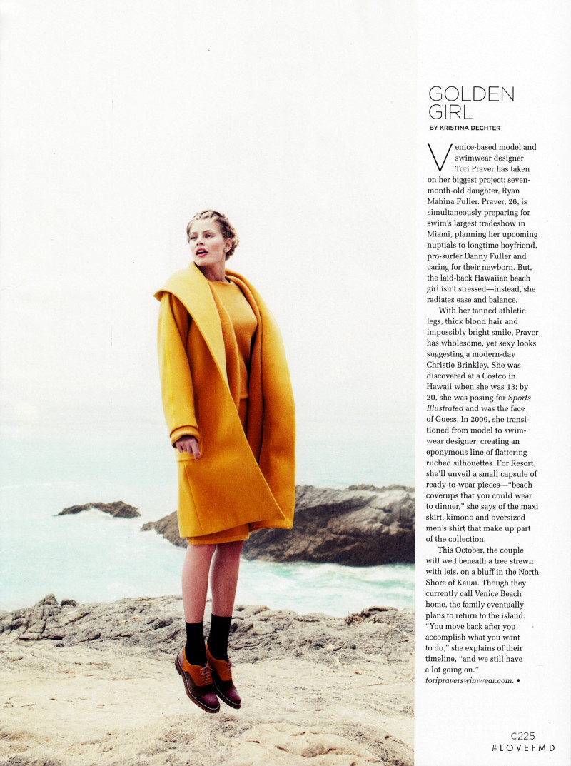 Tori Praver featured in Marine Layers, September 2013