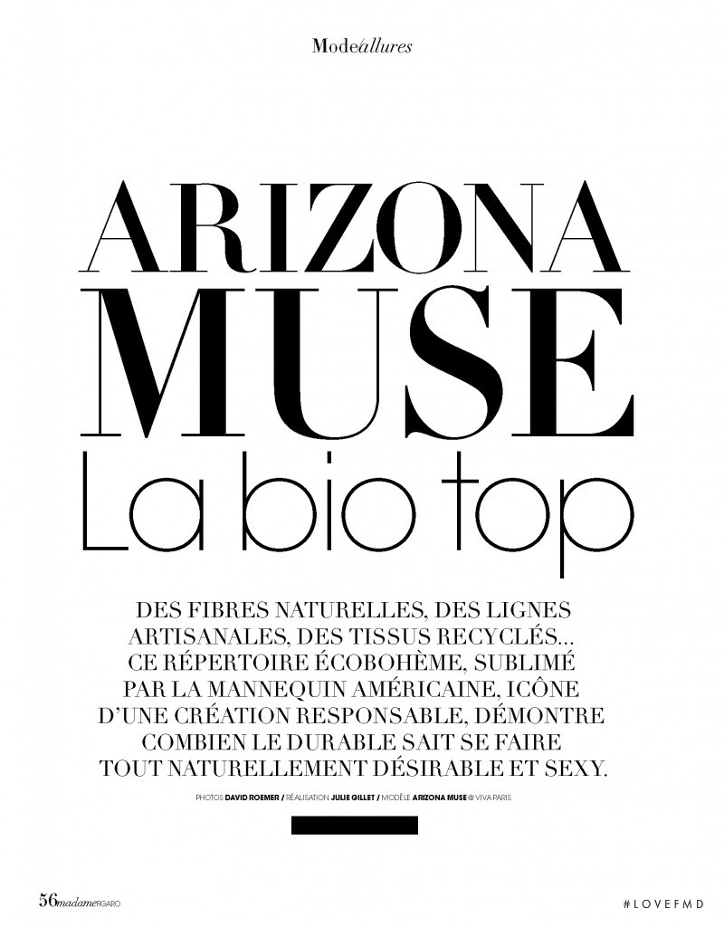 Arizona Muse La bio top, June 2020