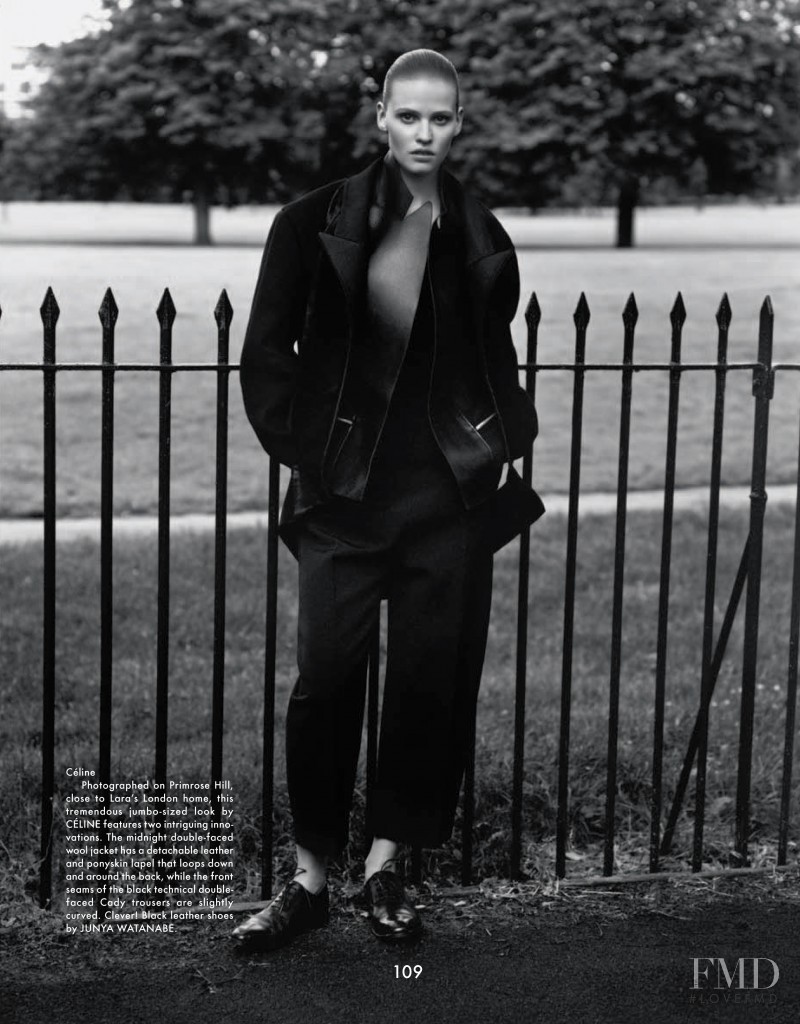 Lara Stone featured in Autumn Leaves, September 2012