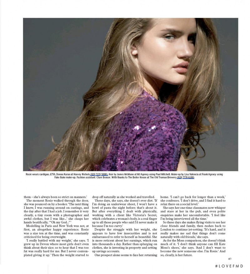 Rosie Huntington-Whiteley featured in Rock On Rosie, October 2007