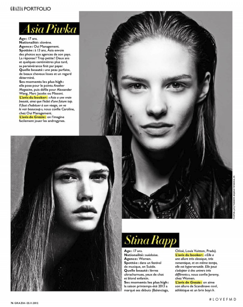 Asia Piwka featured in Baby Faces, November 2012