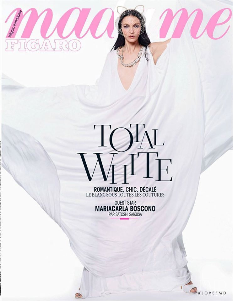 Mariacarla Boscono featured in Total White, January 2015