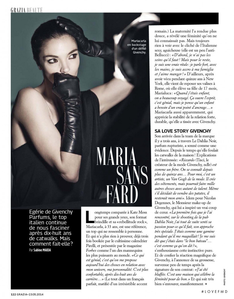 Mariacarla Boscono featured in Dans Le Miroir, May 2014