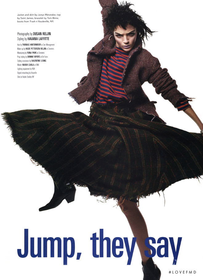 Mariacarla Boscono featured in Jump They Say, September 2003