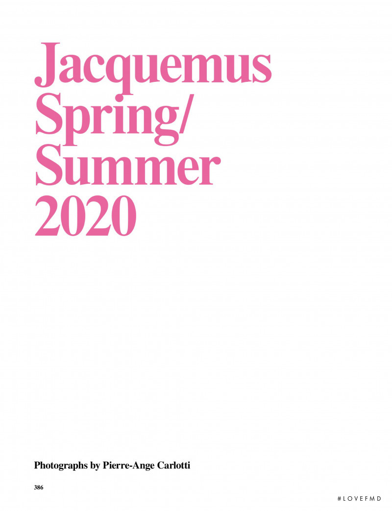 Jacquemus Spring/Summer 2020, December 2019