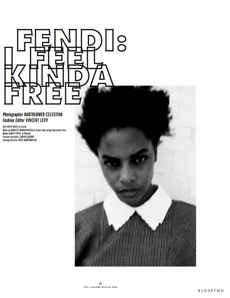 Karly Loyce featured in Fendi, September 2018