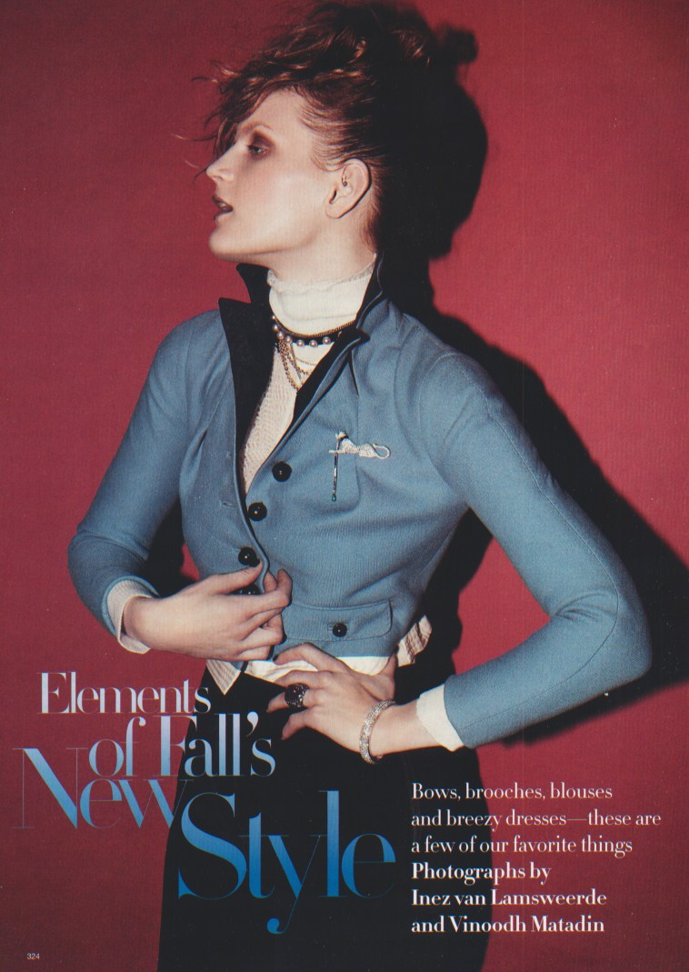 Guinevere van Seenus featured in Element of Fall\'s New Style, September 2004
