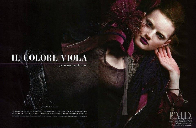 Guinevere van Seenus featured in Colore Viola, October 2004