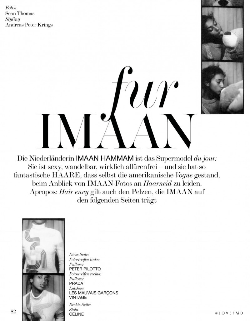 Imaan Hammam featured in fut Imaan, December 2015