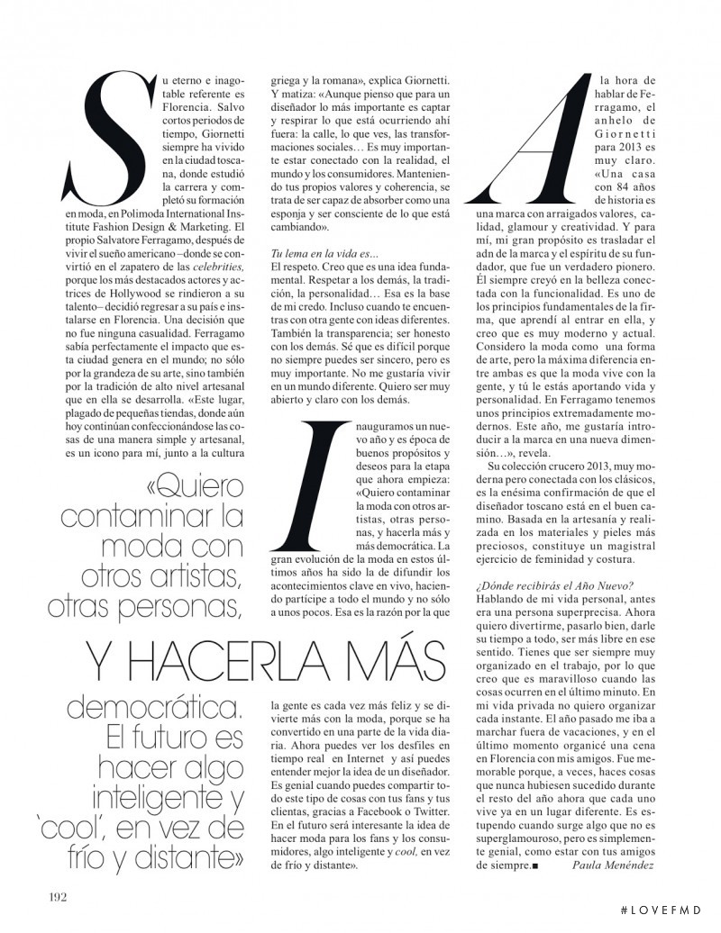 A La Italiana, January 2013