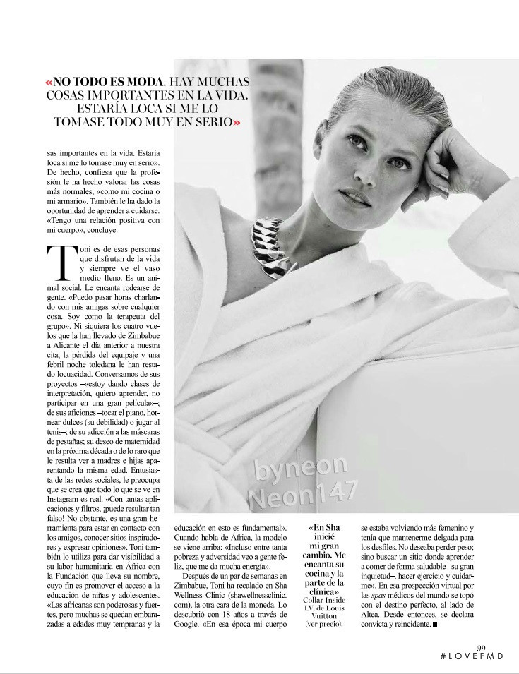 Toni Garrn featured in Belleza, July 2017