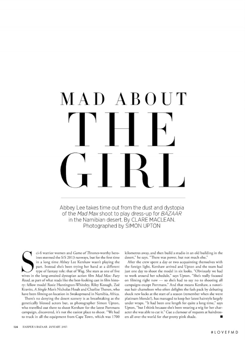 Mad About The Girl, January 2013