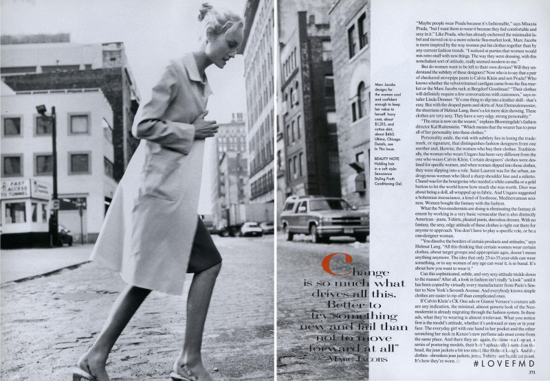 Amber Valletta featured in The Neo-modernists, March 1996