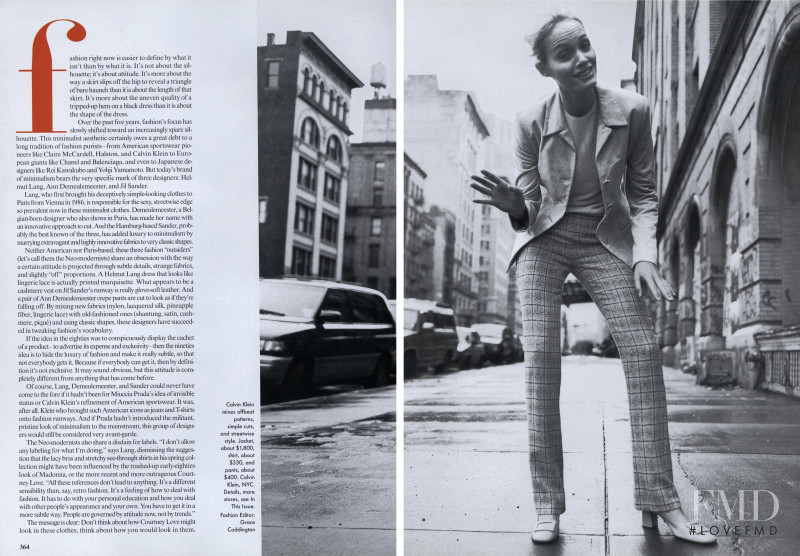 Amber Valletta featured in The Neo-modernists, March 1996
