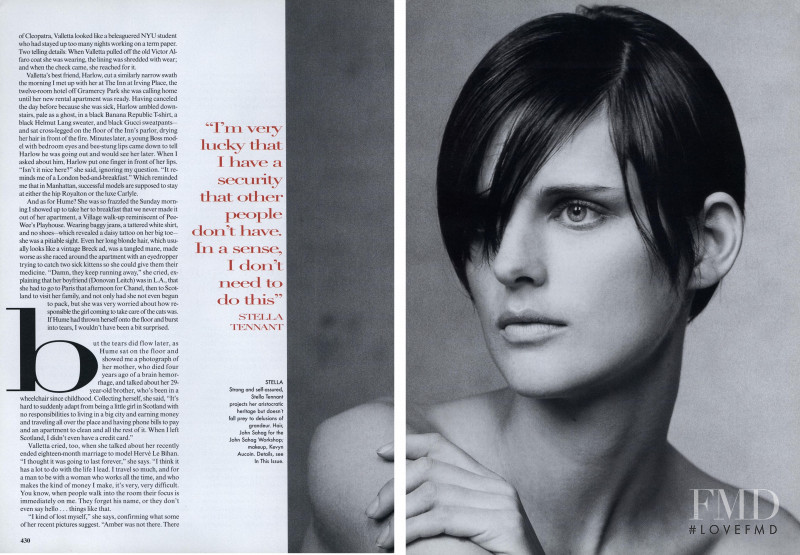 Stella Tennant featured in Supermodels the Sequel, March 1996