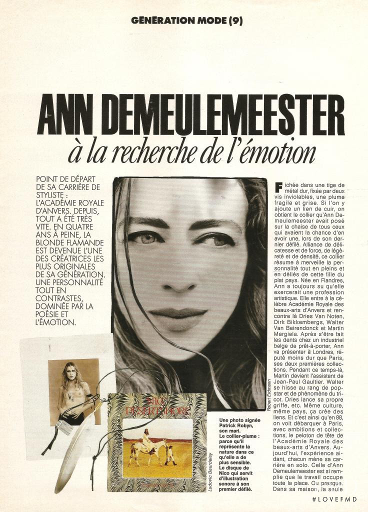 Ann Demeulemeester, November 1992