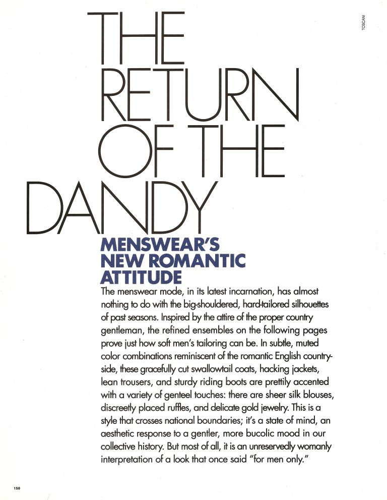 The Return of the Dandy, May 1992