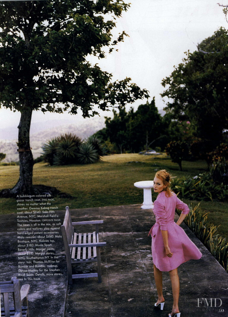 Amber Valletta featured in A satin finish, April 1995