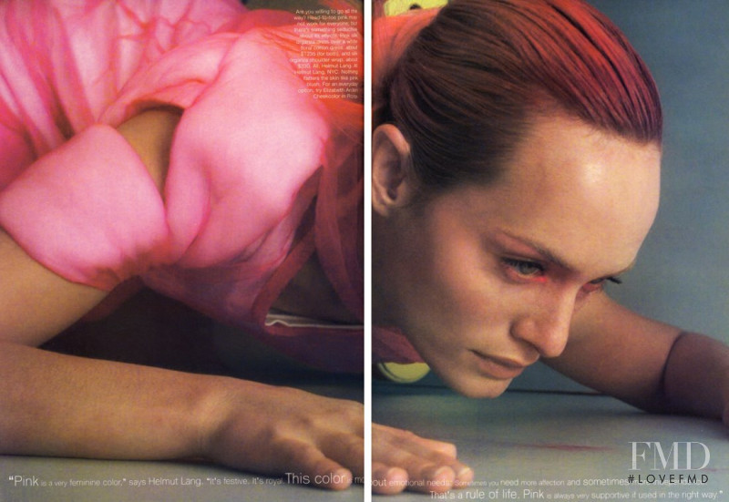 Amber Valletta featured in Taking back pink, December 1998