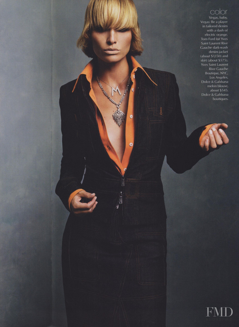 Amber Valletta featured in Suiting Up, November 2003