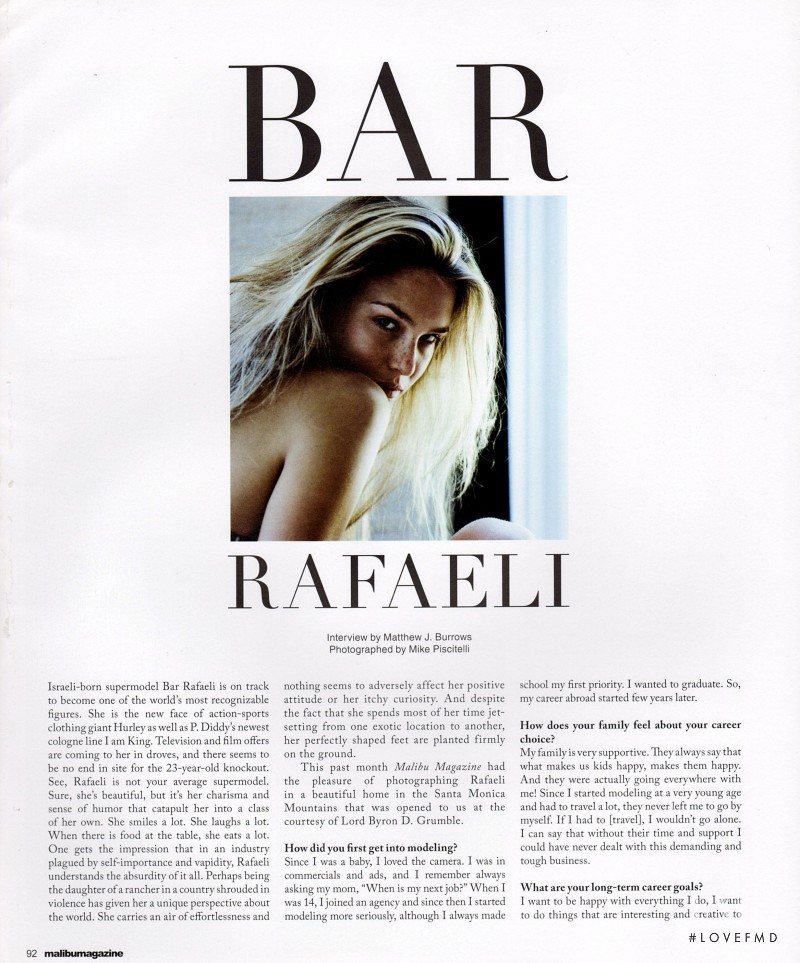 Bar Refaeli featured in Bar Rafaeli, January 2009