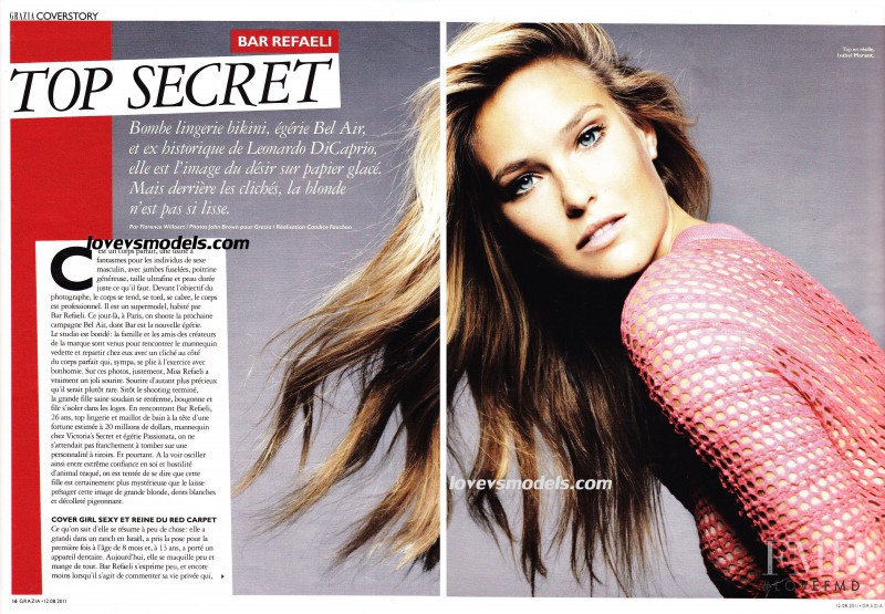 Bar Refaeli featured in Top Secret, August 2011