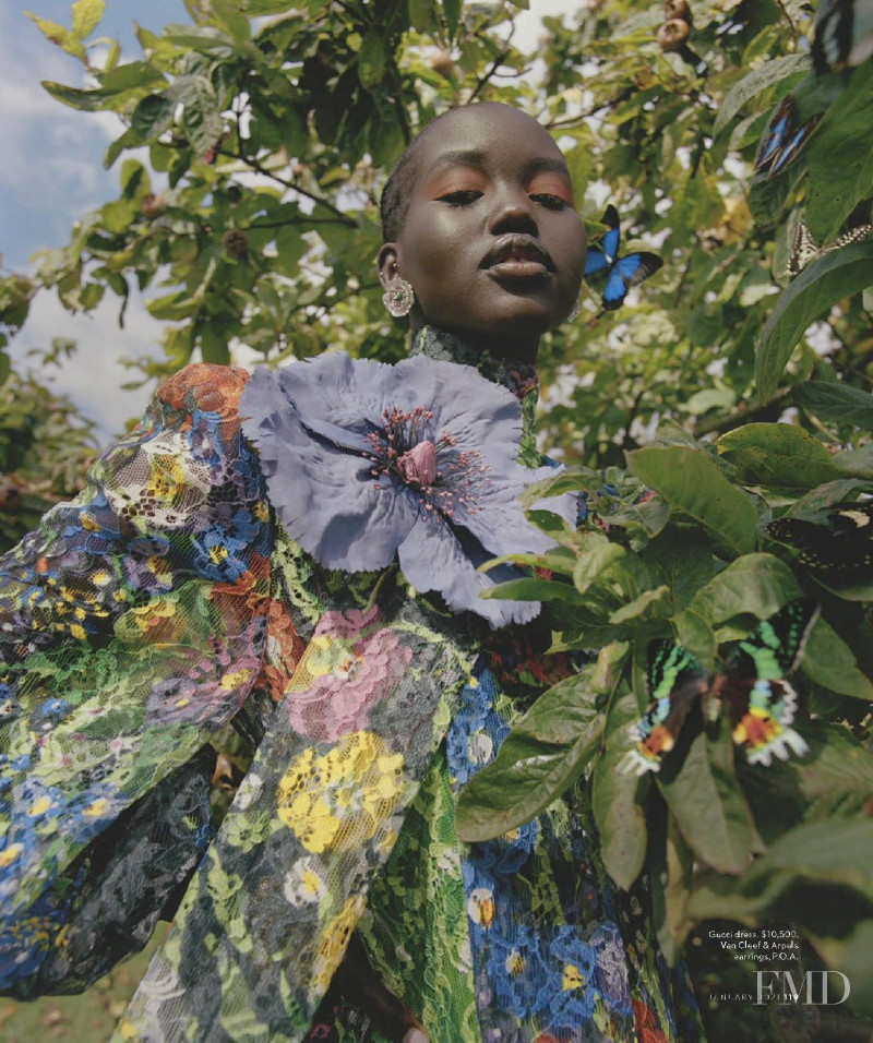 Adut Akech Bior featured in Earthly Delights, January 2021