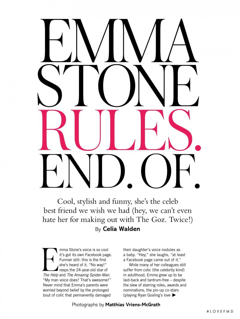 Emma Stone Rules. End. Of., February 2013