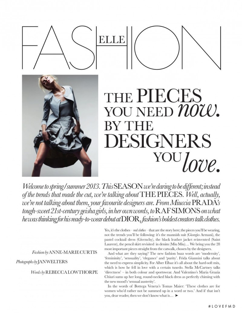 Anja Rubik featured in The Pieces You Need Now. By The Designers You Love., February 2013