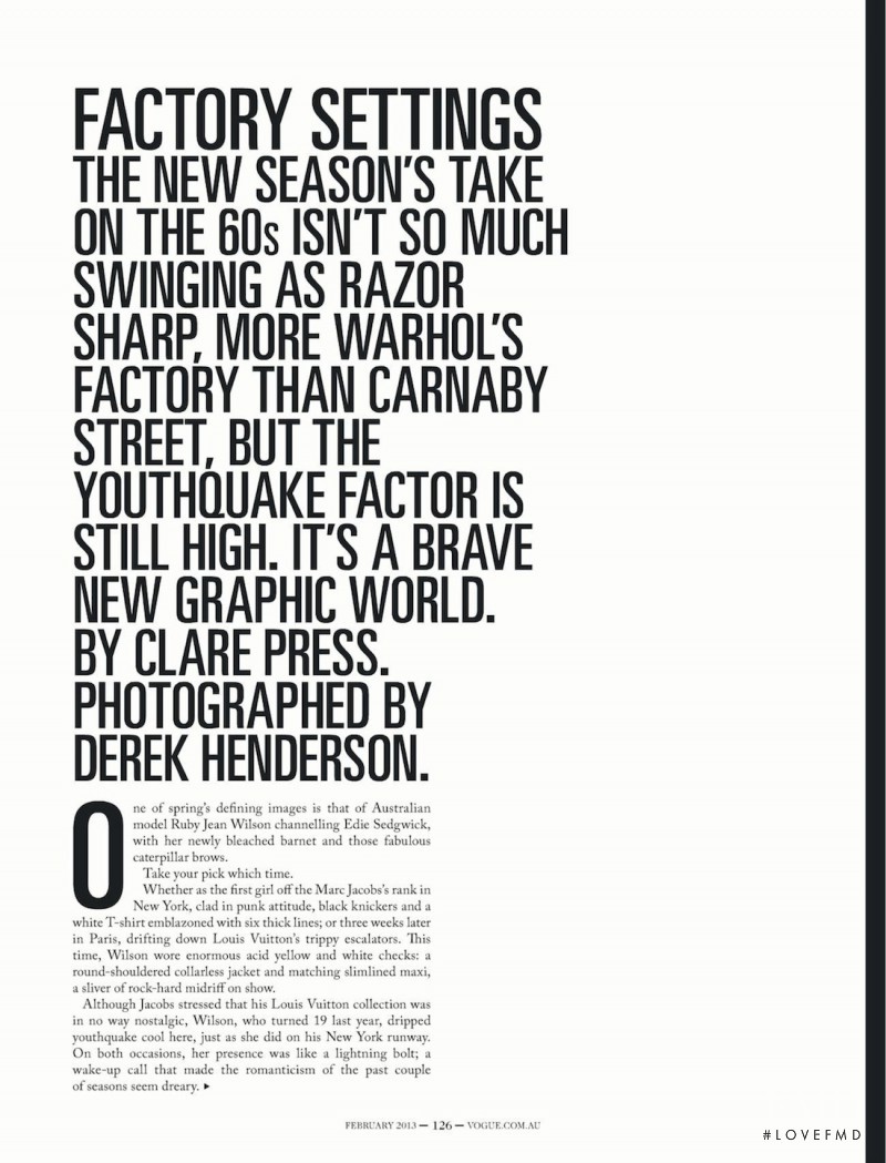 Factory Settings, February 2013