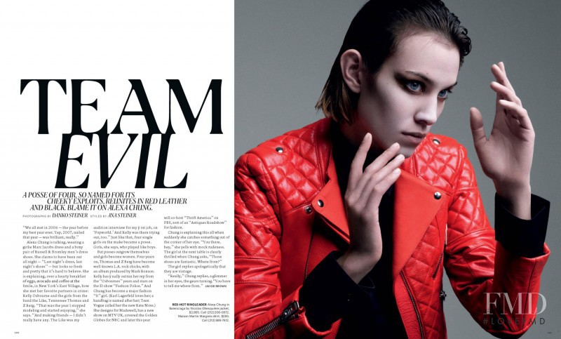 Alexa Chung featured in Team Evil, January 2011