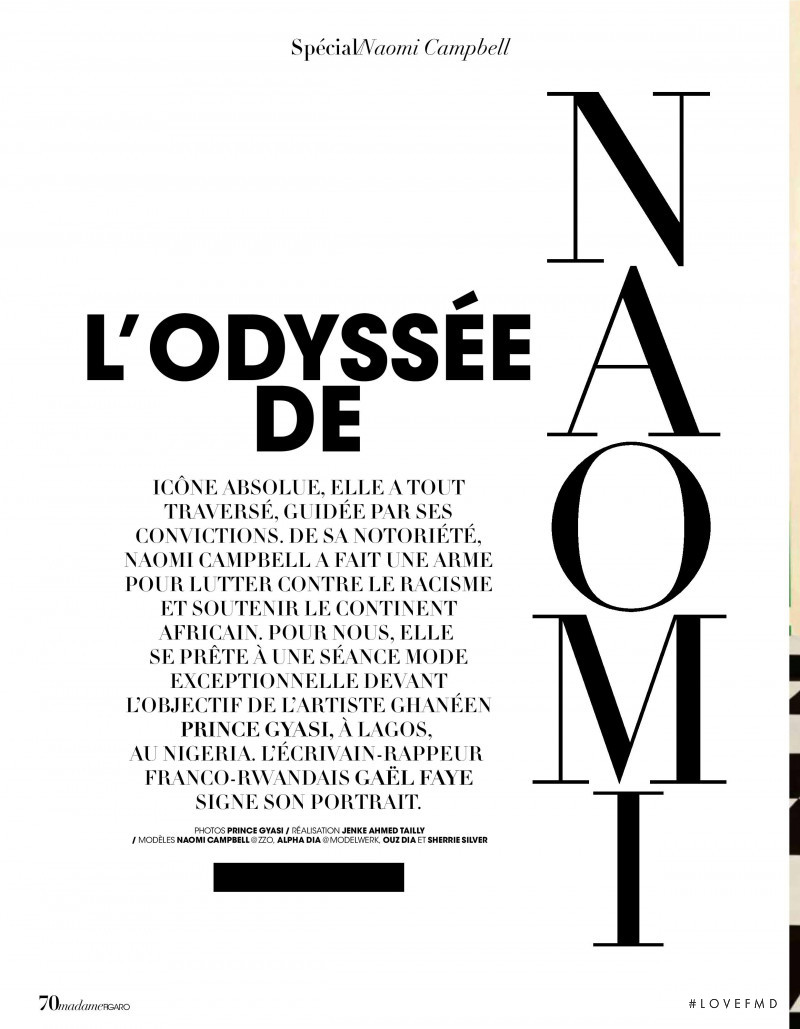 Naomi Campbell featured in L\'Odyssee de Naomi, March 2021