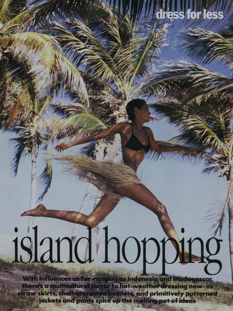 Nadege du Bospertus featured in Dress for Less: Island Hopping, June 1992