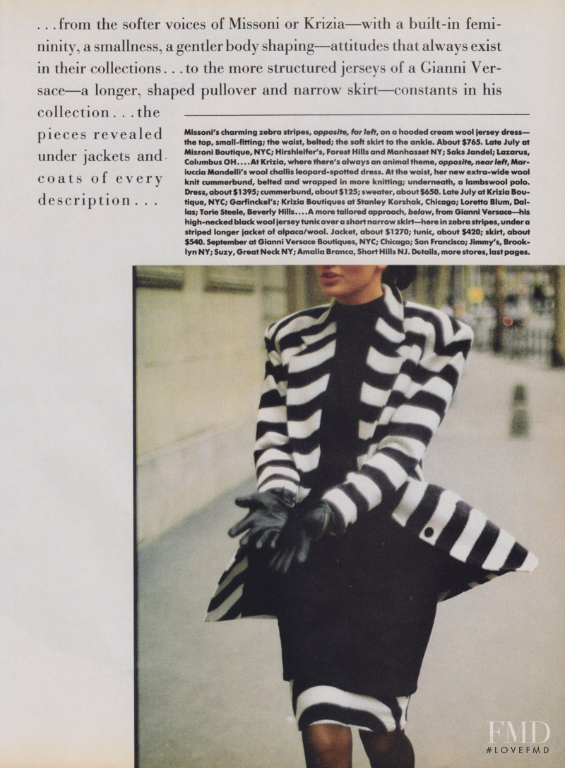 Christy Turlington featured in Paris/Milan: The Shape, June 1986