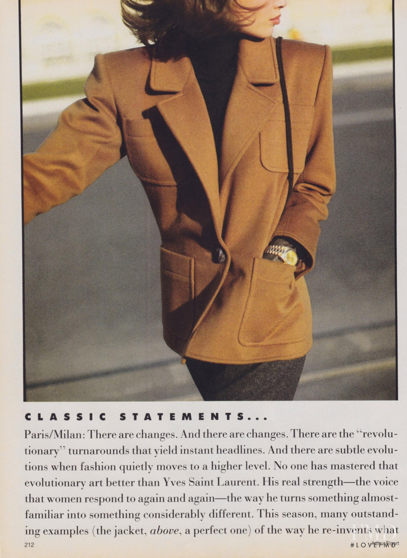 Christy Turlington featured in Paris/Milan: The Shape, June 1986