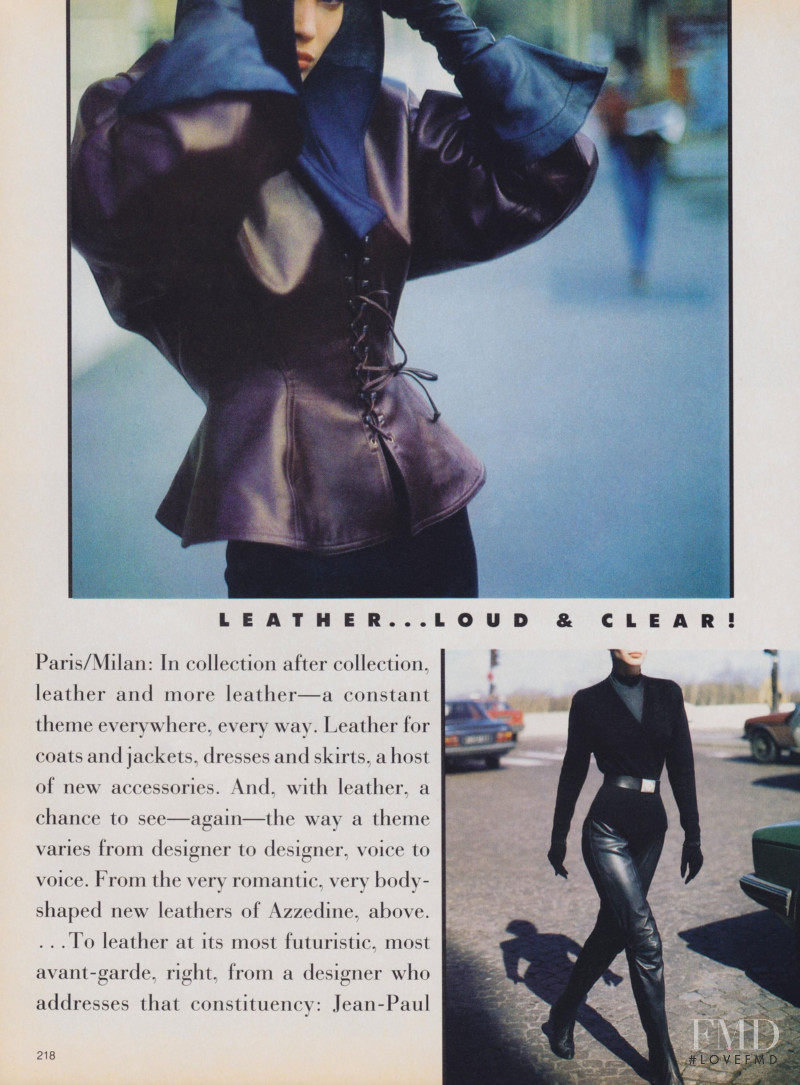 Christy Turlington featured in Paris/Milan: The Shape, June 1986